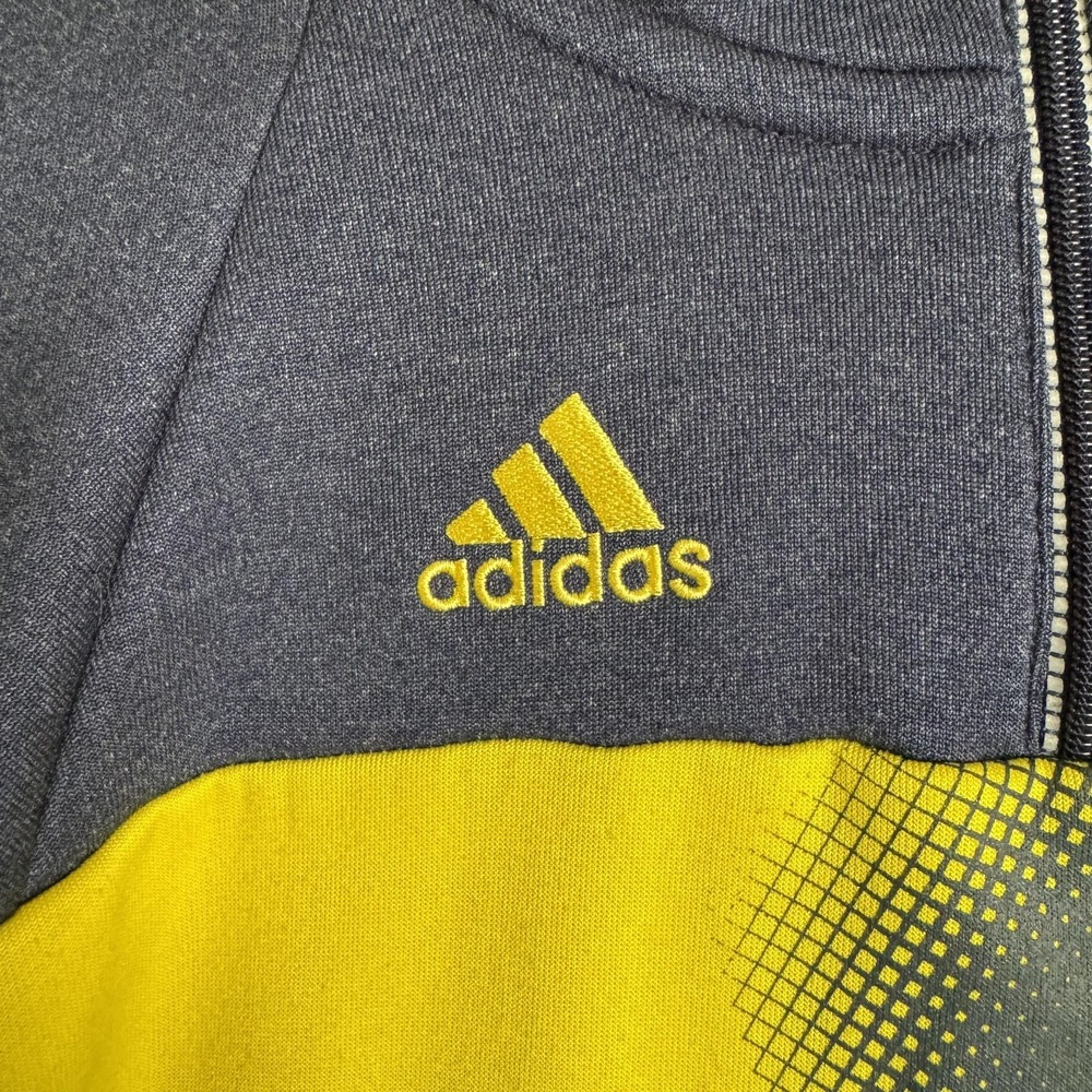 Michigan Wolverines Hoodie Mens Medium‎ Blue NCAA Adidas Quarter Zip Pullover - Picture 2 of 12
